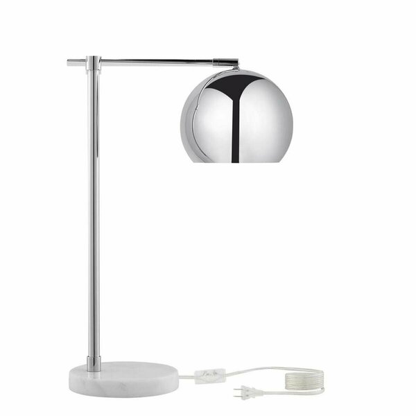 Lighting Business Saanvi Marble Stone & Metal Table Lamp, Chrome LI3650249